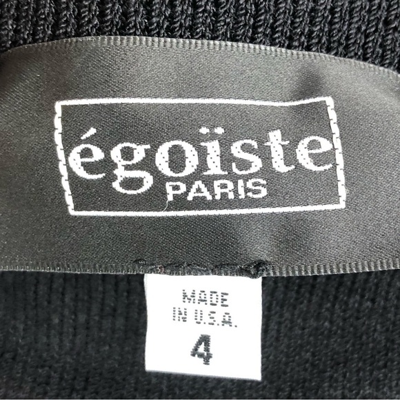 VINTAGE Egoiste black & pink feather blazer midi skirt suit size 4 - Picture 8 of 17